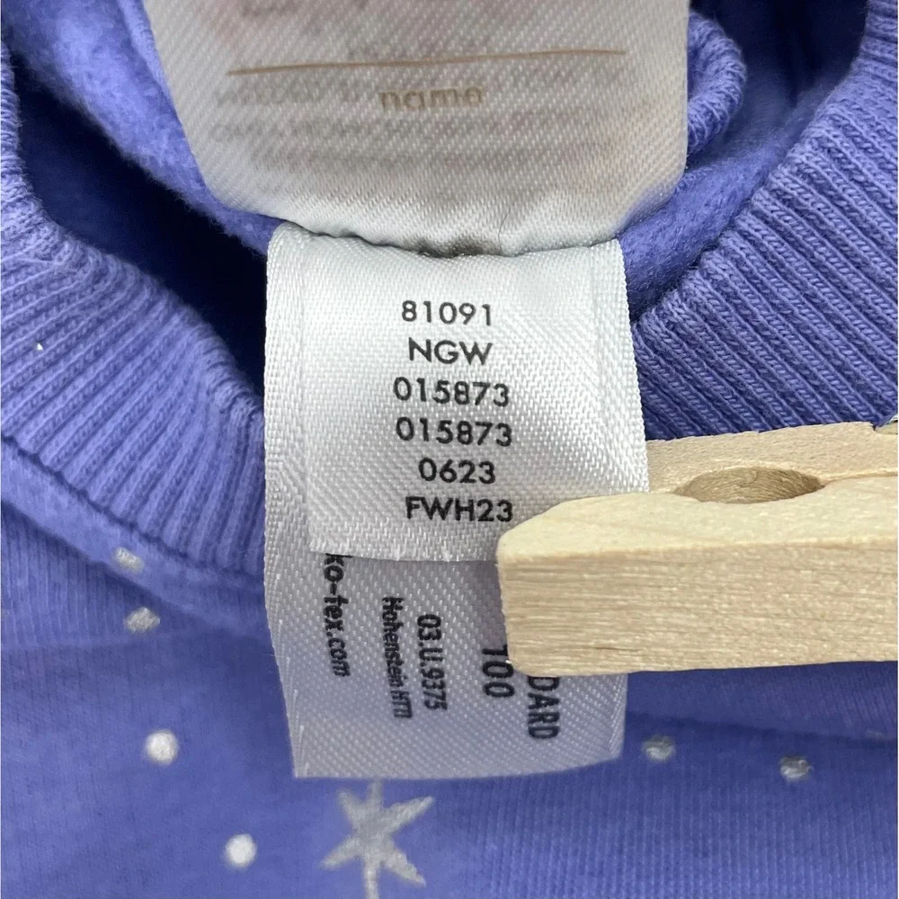 Hanna Anderson Dress‎ Girl Size 100 US 4 Long Sleeve Foil Snowflake Fleece